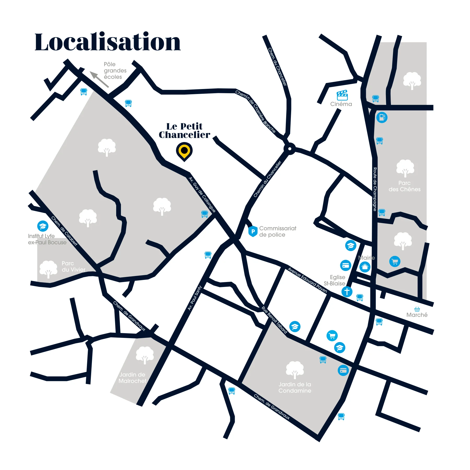 Le Petit Chancelier Ecully Centre localisation
